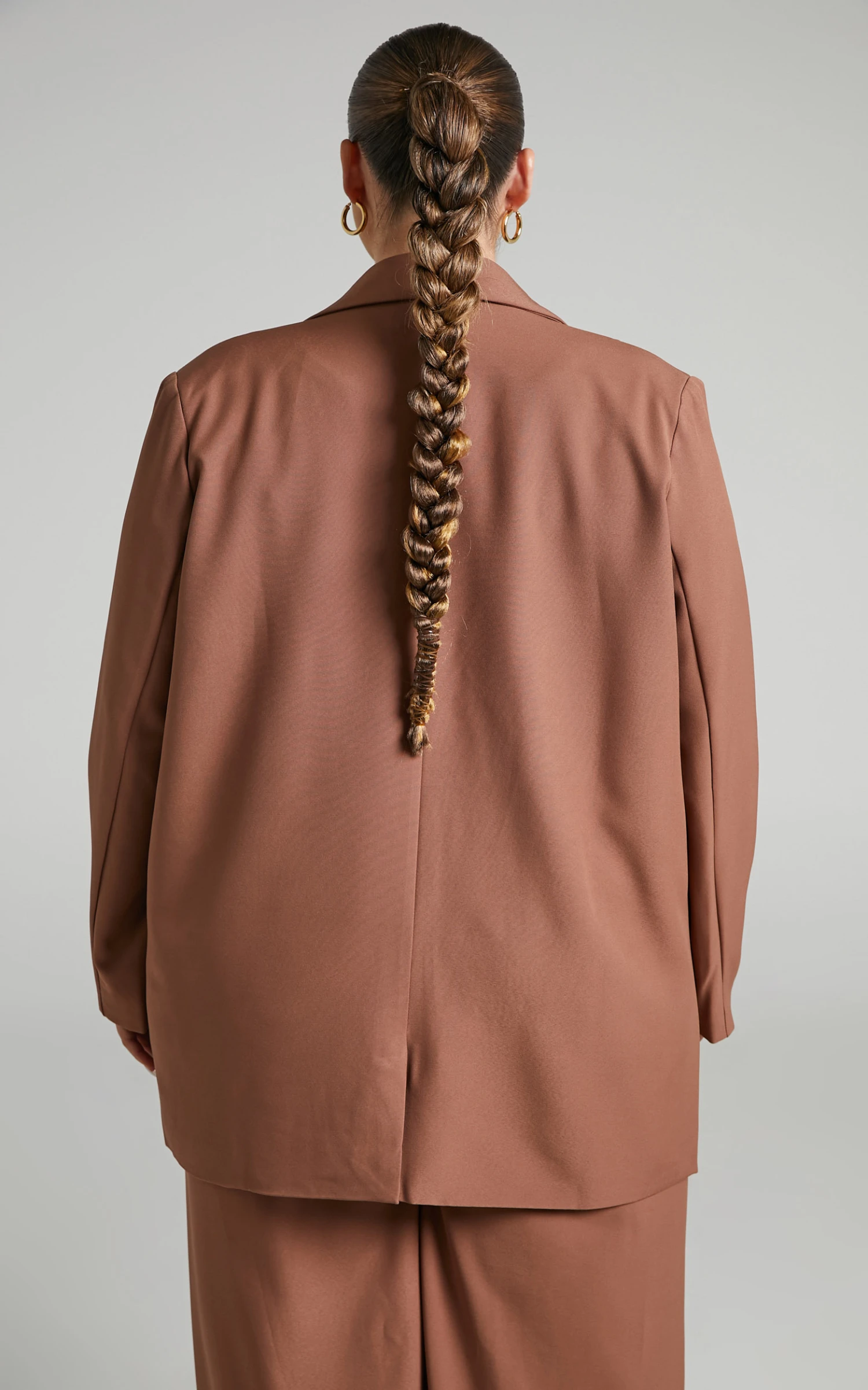 Showpo Alba Longline Blazer In Chocolate 7 Showpo Alba Longline Blazer In Chocolate - Image 7
