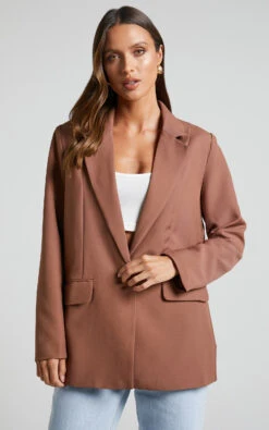 Showpo Alba Longline Blazer In Chocolate 12 Showpo Alba Longline Blazer In Chocolate -Showpo Women's Clothing Store Alba Longline Blazer in Chocolate 7