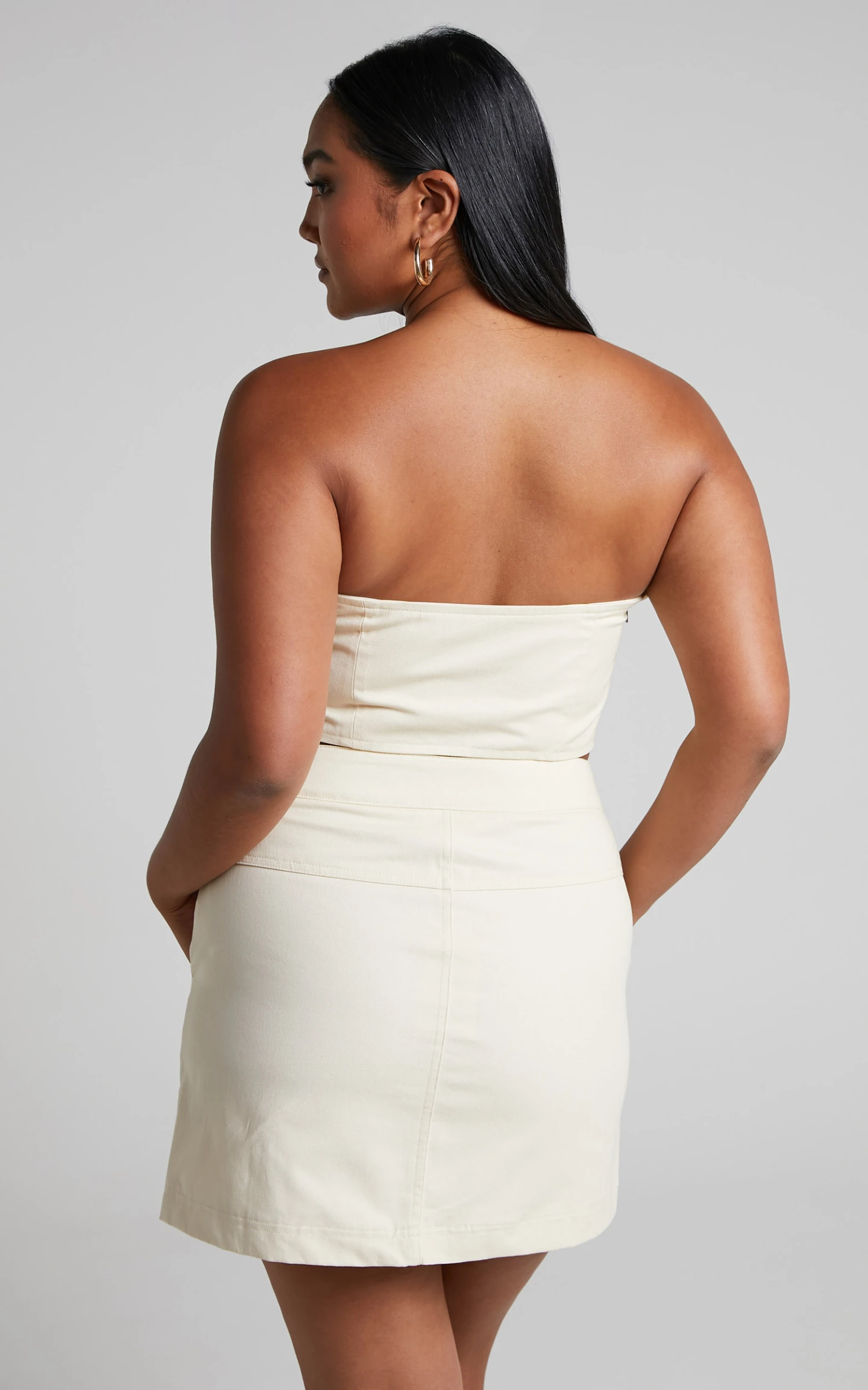 Showpo Alesana Mini Skirt - Button Through A-line Skirt In Cream 5 Showpo Alesana Mini Skirt - Button Through A-line Skirt In Cream - Image 5