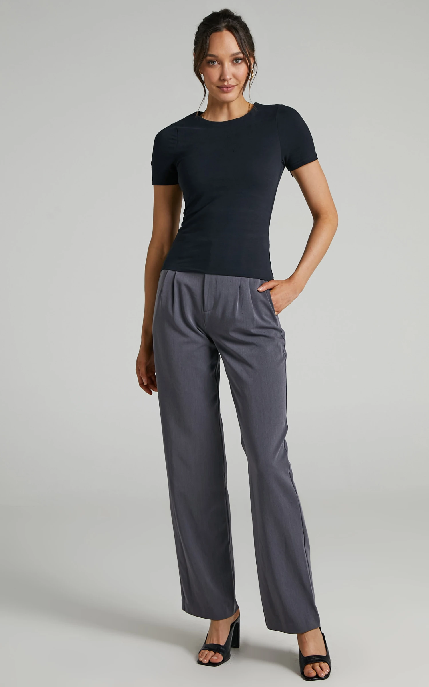 Showpo Alexie High Neckline Tshirt In Black 3 Showpo Alexie High Neckline Tshirt In Black - Image 3