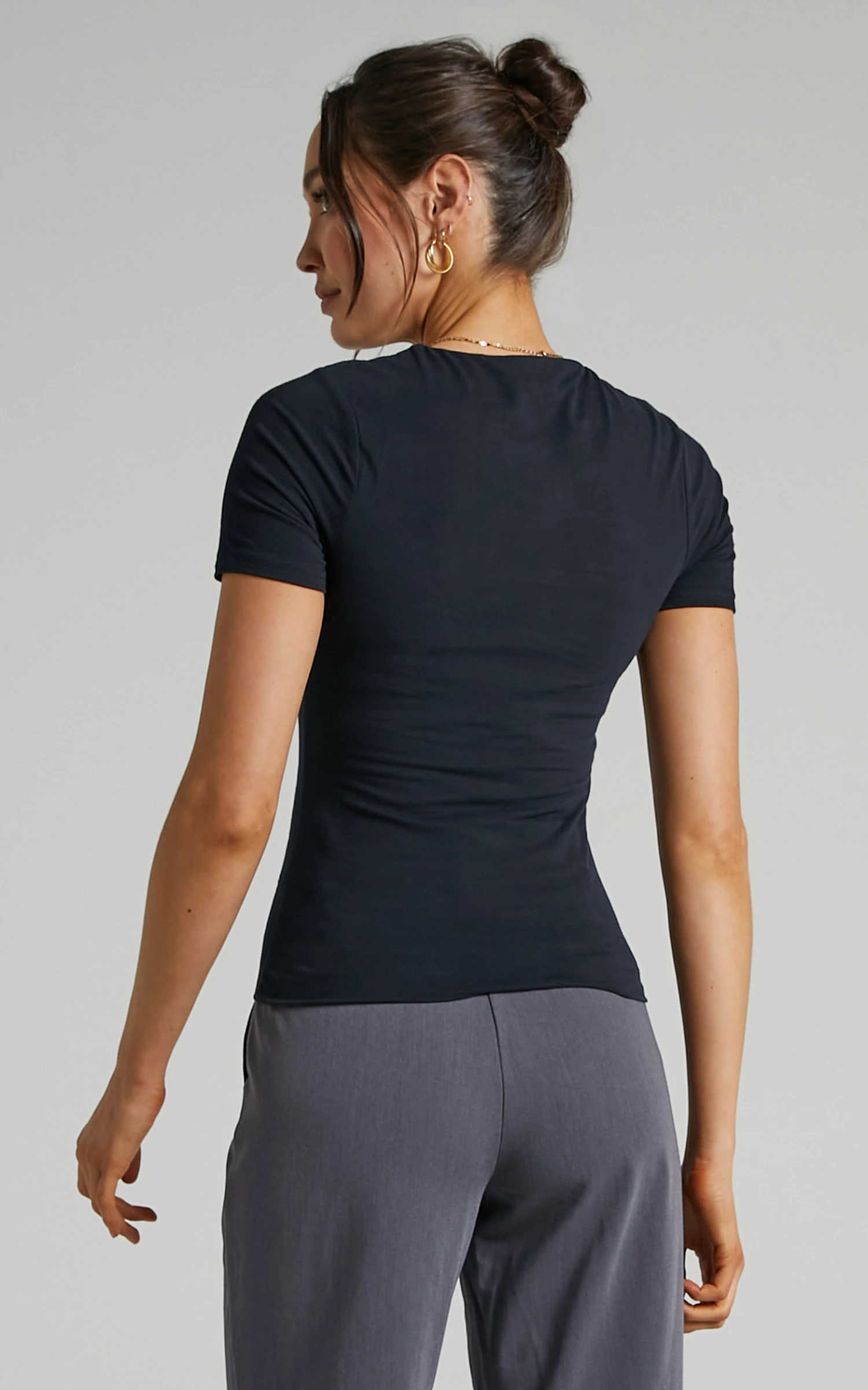 Showpo Alexie High Neckline Tshirt In Black 7 Showpo Alexie High Neckline Tshirt In Black - Image 7