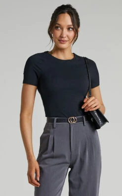 Showpo Alexie High Neckline Tshirt In Black 12 Showpo Alexie High Neckline Tshirt In Black -Showpo Women's Clothing Store Alexie High Neckline Tshirt in Black 2528ST21070006012529 9