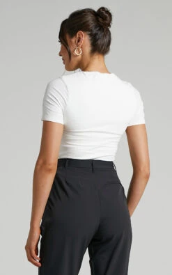 Showpo Alexie High Neckline Tshirt In White -Showpo Women's Clothing Store Alexie High Neckline Tshirt in White 2528ST21070006022529 8