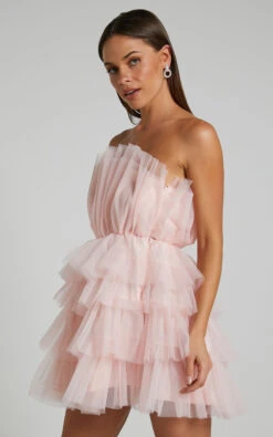 Showpo Allora Tiered Tulle Fit And Flare Mini Dress In Pale Pink 14 Showpo Allora Tiered Tulle Fit And Flare Mini Dress In Pale Pink -Showpo Women's Clothing Store Allora Tiered Tulle Fit and Flare Mini Dress in Pale Pink 6