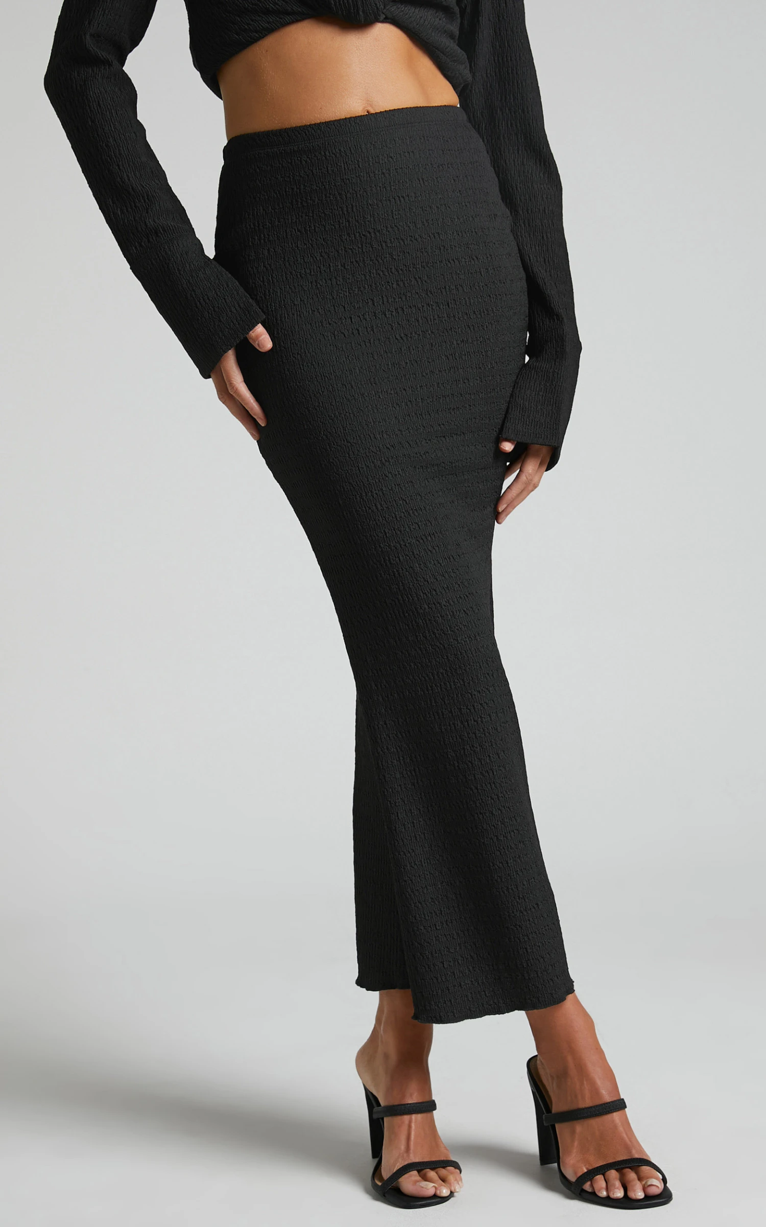 Showpo Althea Midi Skirt In Black 3 Showpo Althea Midi Skirt In Black - Image 3