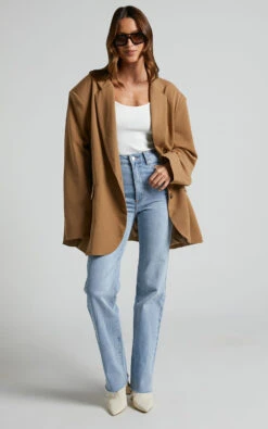Showpo Amalea Oversized Boyfriend Blazer In Mocha 12 Showpo Amalea Oversized Boyfriend Blazer In Mocha -Showpo Women's Clothing Store Amalea Oversized Boyfriend Blazer in Mocha