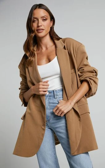 Showpo Amalea Oversized Boyfriend Blazer In Mocha 1 Showpo Amalea Oversized Boyfriend Blazer In Mocha