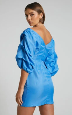 Showpo Anastasija Mini Dress - Off Shoulder V Neck Dress In Blue 15 Showpo Anastasija Mini Dress - Off Shoulder V Neck Dress In Blue -Showpo Women's Clothing Store Anastasija Off Shoulder Mini Dress in Blue 9