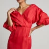 Showpo Anastasija Mini Dress - Off Shoulder V Neck Dress In Red