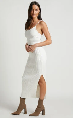 Showpo Andalucia Ribbed Side Split Midi Skirt In Cream 15 Showpo Andalucia Ribbed Side Split Midi Skirt In Cream -Showpo Women's Clothing Store Andalucia Ribbed Side Split Midi Skirt in Cream 5