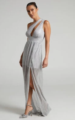 Showpo Anicee Cut Out One Shoulder Plisse Maxi Dress In Silver 9 Showpo Anicee Cut Out One Shoulder Plisse Maxi Dress In Silver -Showpo Women's Clothing Store Anicee One shoulder plisse maxi dress in Silver 2528SD22030102012529 2