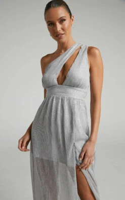 Showpo Anicee Cut Out One Shoulder Plisse Maxi Dress In Silver 10 Showpo Anicee Cut Out One Shoulder Plisse Maxi Dress In Silver -Showpo Women's Clothing Store Anicee One shoulder plisse maxi dress in Silver 2528SD22030102012529 5