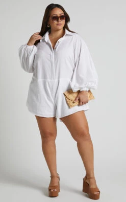 Showpo Anka Playsuit - Relaxed Button Front Shirt Playsuit In White 13 Showpo Anka Playsuit - Relaxed Button Front Shirt Playsuit In White -Showpo Women's Clothing Store Anka Playsuit Relaxed Button Front Shirt Playsuit in White
