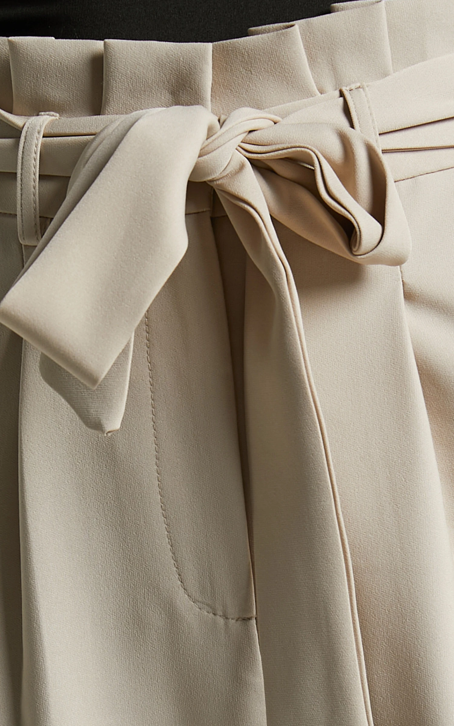 Showpo Annalise - High Waisted Paper Bag Waist Pants In Stone 9 Showpo Annalise - High Waisted Paper Bag Waist Pants In Stone - Image 9