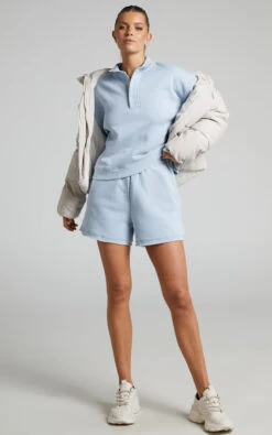 Showpo Annie Fleece Collared Sweatshirt In Blue -Showpo Women's Clothing Store Annie Fleece Collared Sweater in Blue 2528SO22040011032529 5