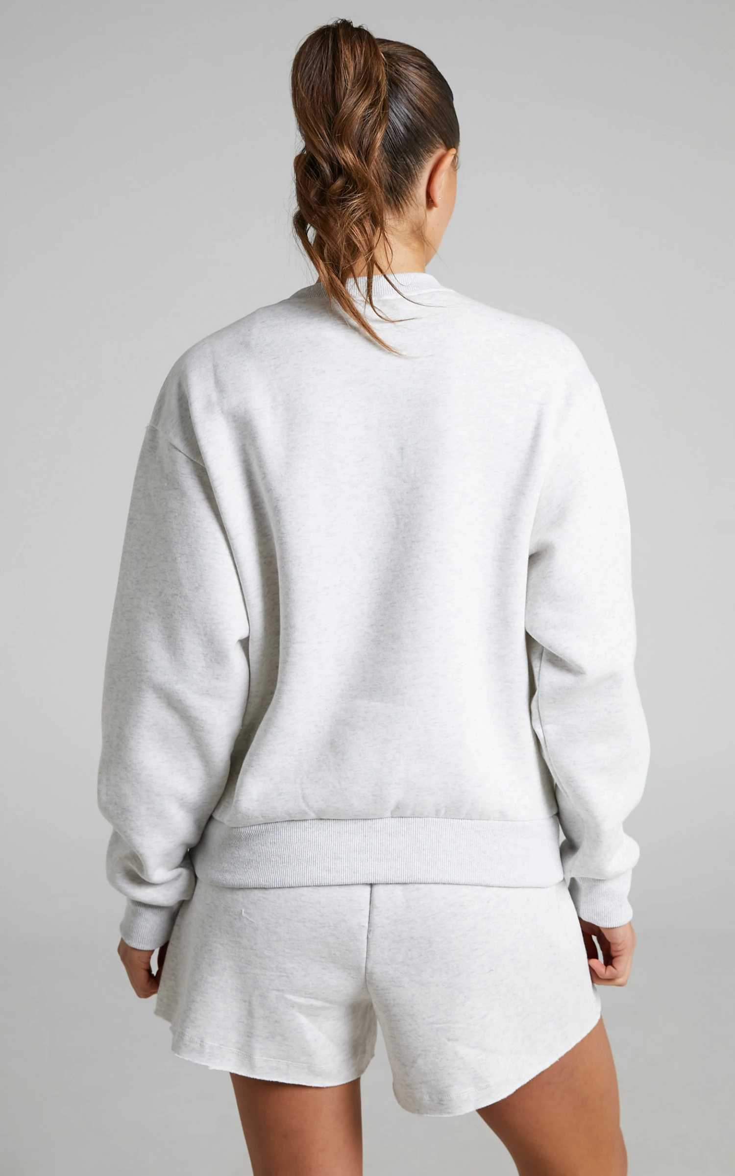 Showpo Annie Fleece Crew Neck Sweatshirt In Grey Marle 5 Showpo Annie Fleece Crew Neck Sweatshirt In Grey Marle - Image 5