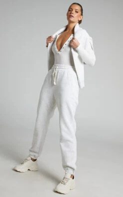 Showpo Annie Fleece Track Pants In Grey Marle -Showpo Women's Clothing Store Annie Fleece Track Pant in Grey Marle 2528SB22040033032529 4