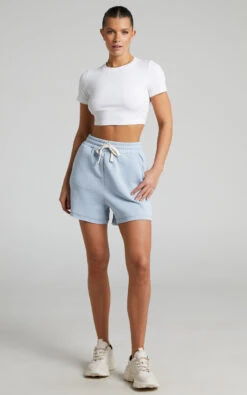 Showpo Annie Fleece Track Shorts In Blue 8 Showpo Annie Fleece Track Shorts In Blue -Showpo Women's Clothing Store Annie Fleece Track Short in Blue 2528SB22040032032529