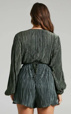 Showpo Archer Plisse Short In Olive 8 Showpo Archer Plisse Short In Olive -Showpo Women's Clothing Store Archer Plisse Short in Olive 2528SB22040042022529 5