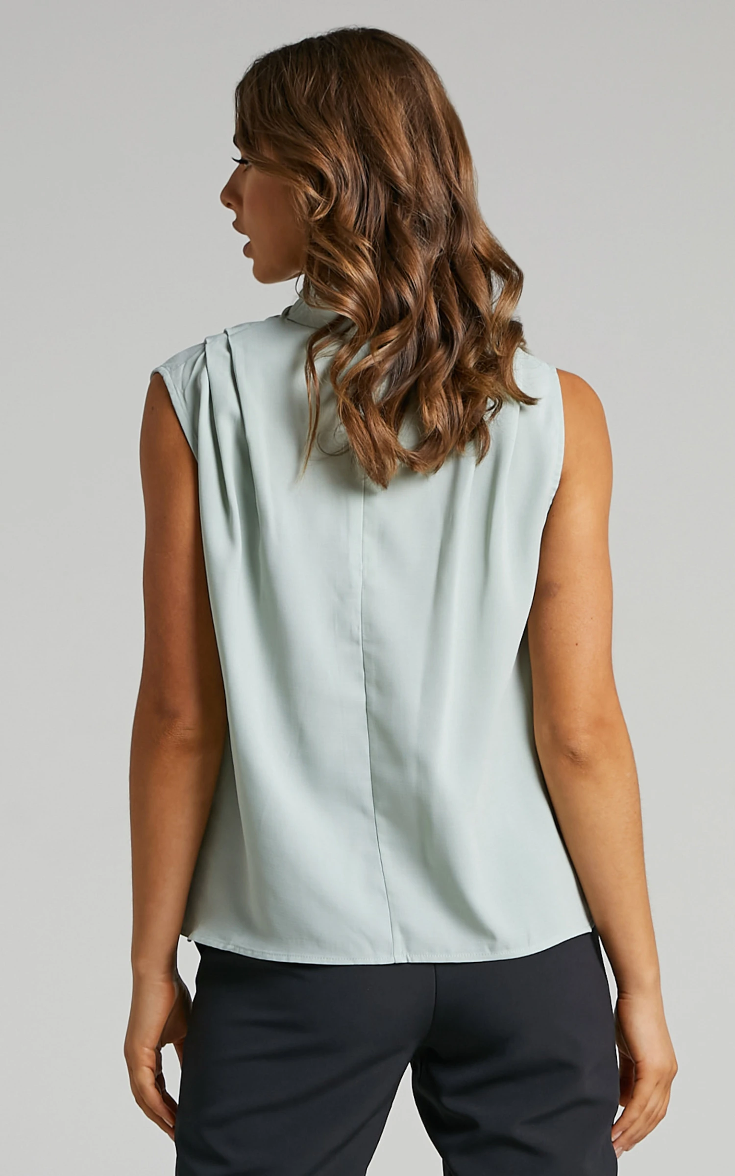 Showpo Arianae High Neck Top In Sage 9 Showpo Arianae High Neck Top In Sage - Image 9