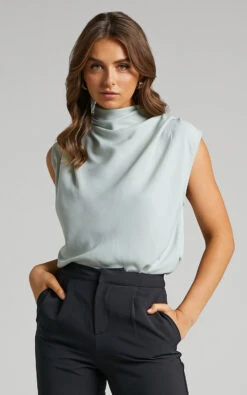 Showpo Arianae High Neck Top In Sage 12 Showpo Arianae High Neck Top In Sage -Showpo Women's Clothing Store Arianae High Neck Top in Sage 2528ST21070010022529 5