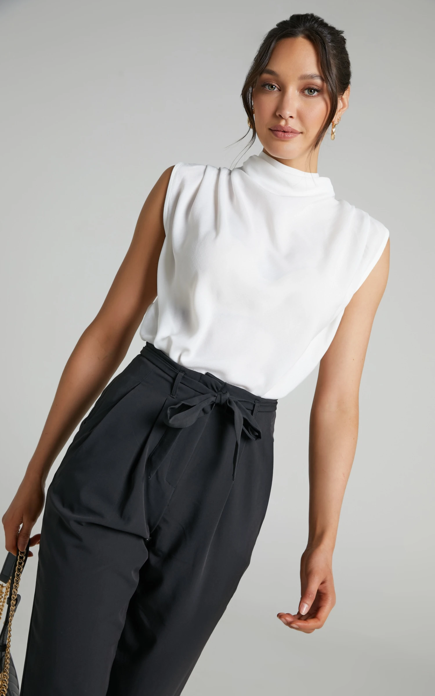 Showpo Arianae High Neck Top In White 2 Showpo Arianae High Neck Top In White - Image 2