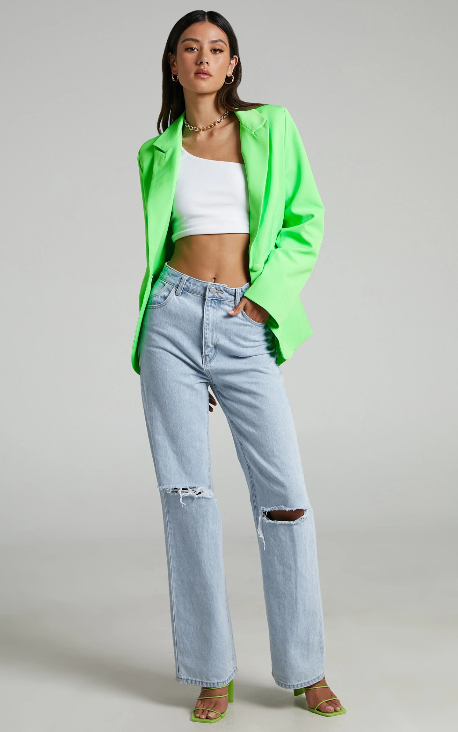 Showpo Ashesha Tailored Suiting Blazer In Green 5 Showpo Ashesha Tailored Suiting Blazer In Green - Image 5