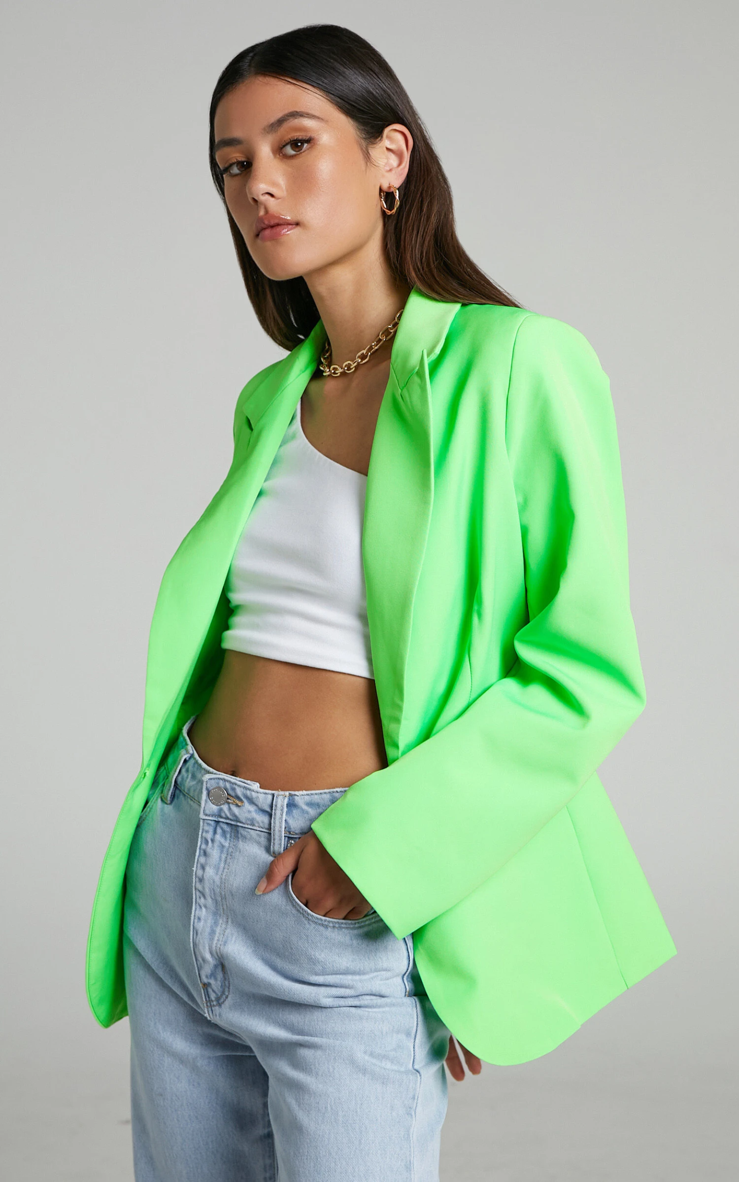 Showpo Ashesha Tailored Suiting Blazer In Green 6 Showpo Ashesha Tailored Suiting Blazer In Green - Image 6