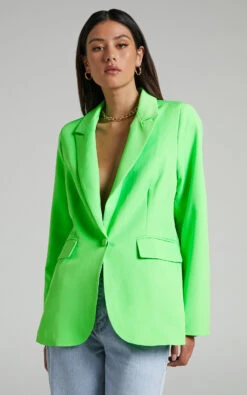 Showpo Ashesha Tailored Suiting Blazer In Green 11 Showpo Ashesha Tailored Suiting Blazer In Green -Showpo Women's Clothing Store Ashesha Tailored Suiting Blazer in Green 2528SO21120001042529 5