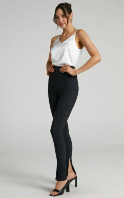 Showpo Aspen - High Waisted Split Hem Jersey Pants In Black 16 Showpo Aspen - High Waisted Split Hem Jersey Pants In Black -Showpo Women's Clothing Store Aspen Split Hem Jersey Pants in Black 2528SB21070043012529 4