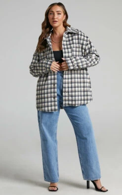 Showpo Aurea Oversized Check Shacket In Black & Grey 8 Showpo Aurea Oversized Check Shacket In Black & Grey -Showpo Women's Clothing Store Aurea CHECK SHACKET in Black Grey 2528SO22020022022529