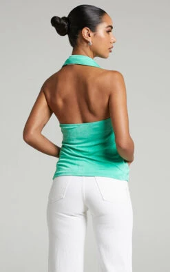 Showpo Avelaine Button Up Halterneck Top In Green 12 Showpo Avelaine Button Up Halterneck Top In Green -Showpo Women's Clothing Store Avelaine Button Up Halterneck Top in Green 2528ST21100036012529 7