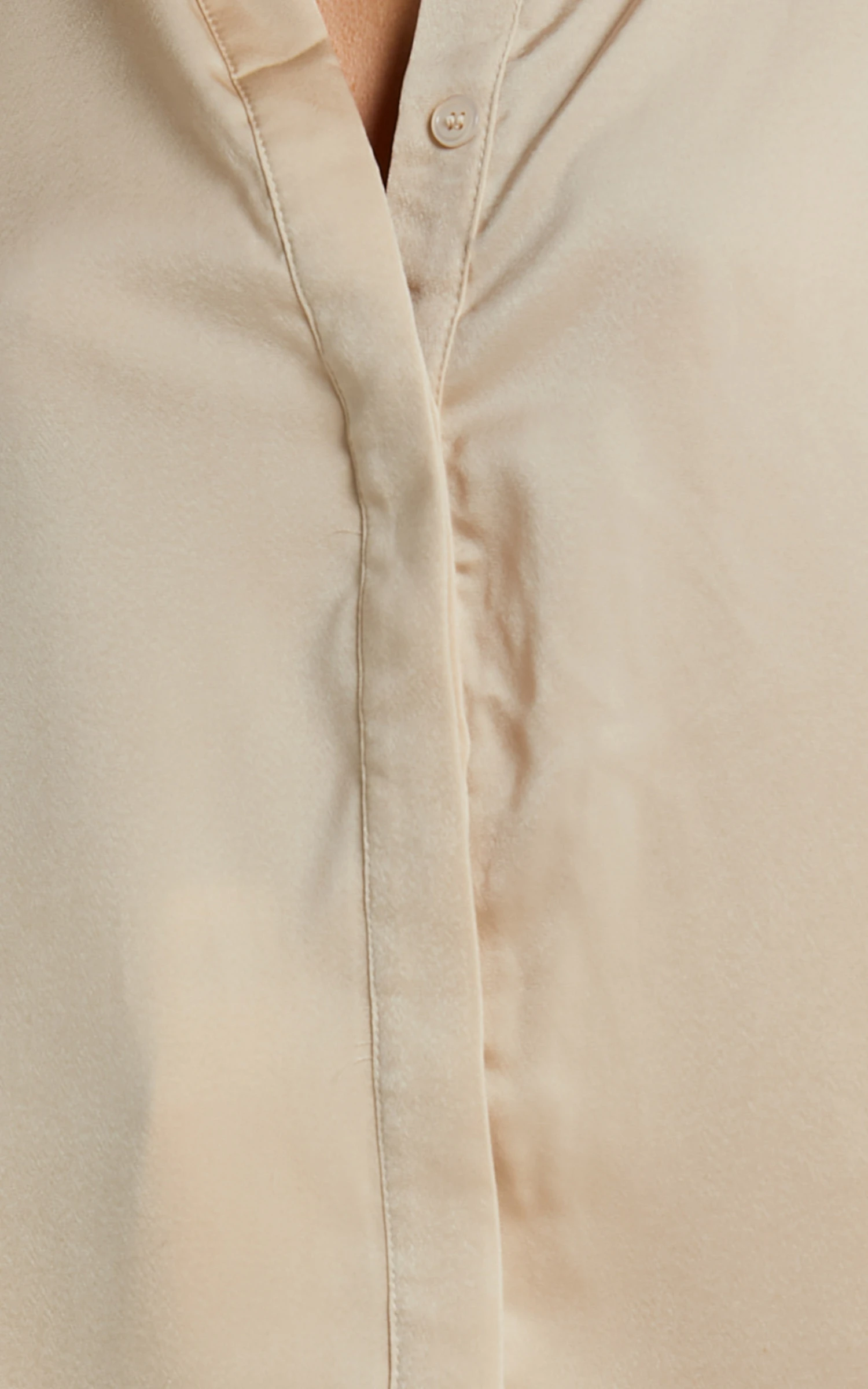 Showpo Azurine Oversized Button Up Satin Shirt In OYSTER 9 Showpo Azurine Oversized Button Up Satin Shirt In OYSTER - Image 9