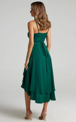 Showpo Between Fantasy Midi Dress In Emerald Satin 17 Showpo Between Fantasy Midi Dress In Emerald Satin -Showpo Women's Clothing Store BETWEEN FANTASY DRESS IN EMERALD SATIN SL201781 Emerald 7