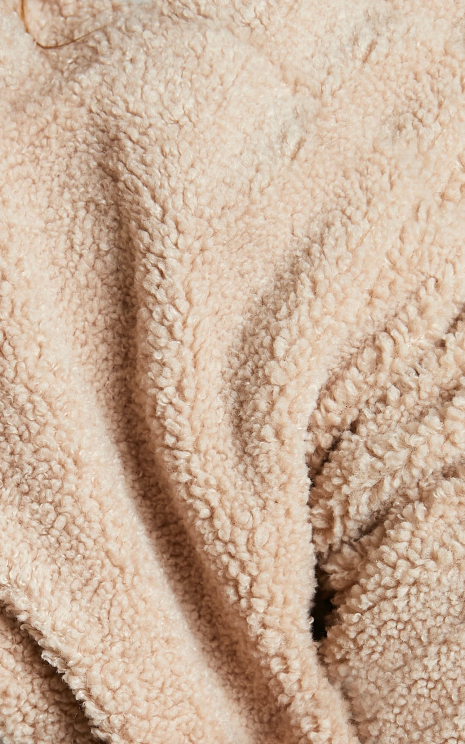 Showpo Borg Teddy Bomber Jacket In Biscuit 8 Showpo Borg Teddy Bomber Jacket In Biscuit - Image 8