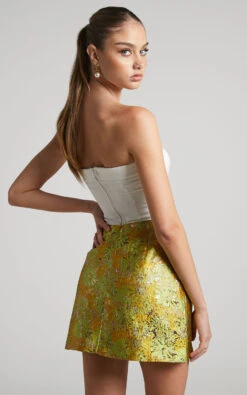 Showpo Brailey Mini Skirt - Split Jacquard Skirt In Lime 12 Showpo Brailey Mini Skirt - Split Jacquard Skirt In Lime -Showpo Women's Clothing Store BRAILEY MINI SKIRT SPLIT JACQUARD SKIRT IN LIME 8