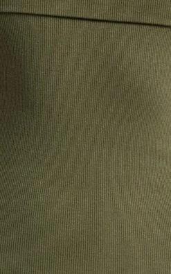 Showpo Barker Off-Shoulder Mini Dress In Khaki -Showpo Women's Clothing Store Barker Off Shoulder Mini Dress in Khaki SD21050042 9