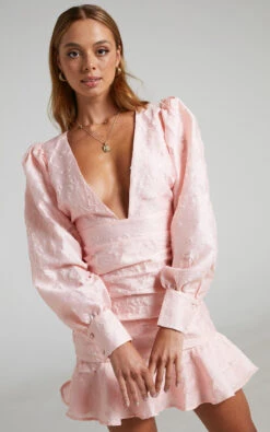 Showpo Baxia Textured Balloon Sleeve Mini Dress In Pastel Pink 12 Showpo Baxia Textured Balloon Sleeve Mini Dress In Pastel Pink -Showpo Women's Clothing Store Baxia Textured Balloon Sleeve Mini Dress in Dusty Pink 2528SD21080022042529 9