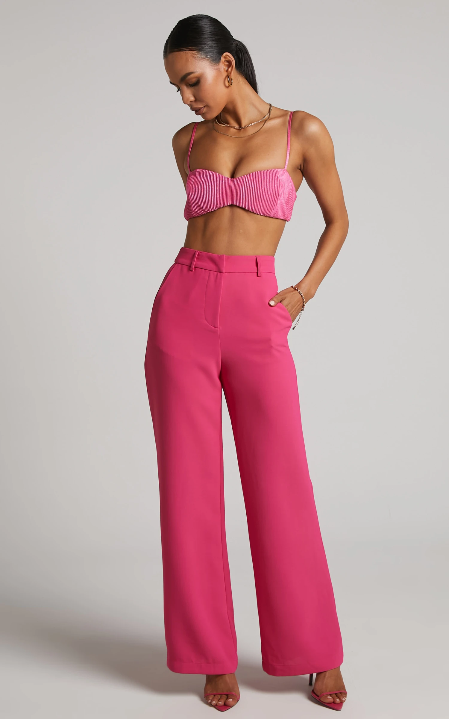 Showpo Beca Bralette - Plisse Sweetheart Bralette In Hot Pink 3 Showpo Beca Bralette - Plisse Sweetheart Bralette In Hot Pink - Image 3