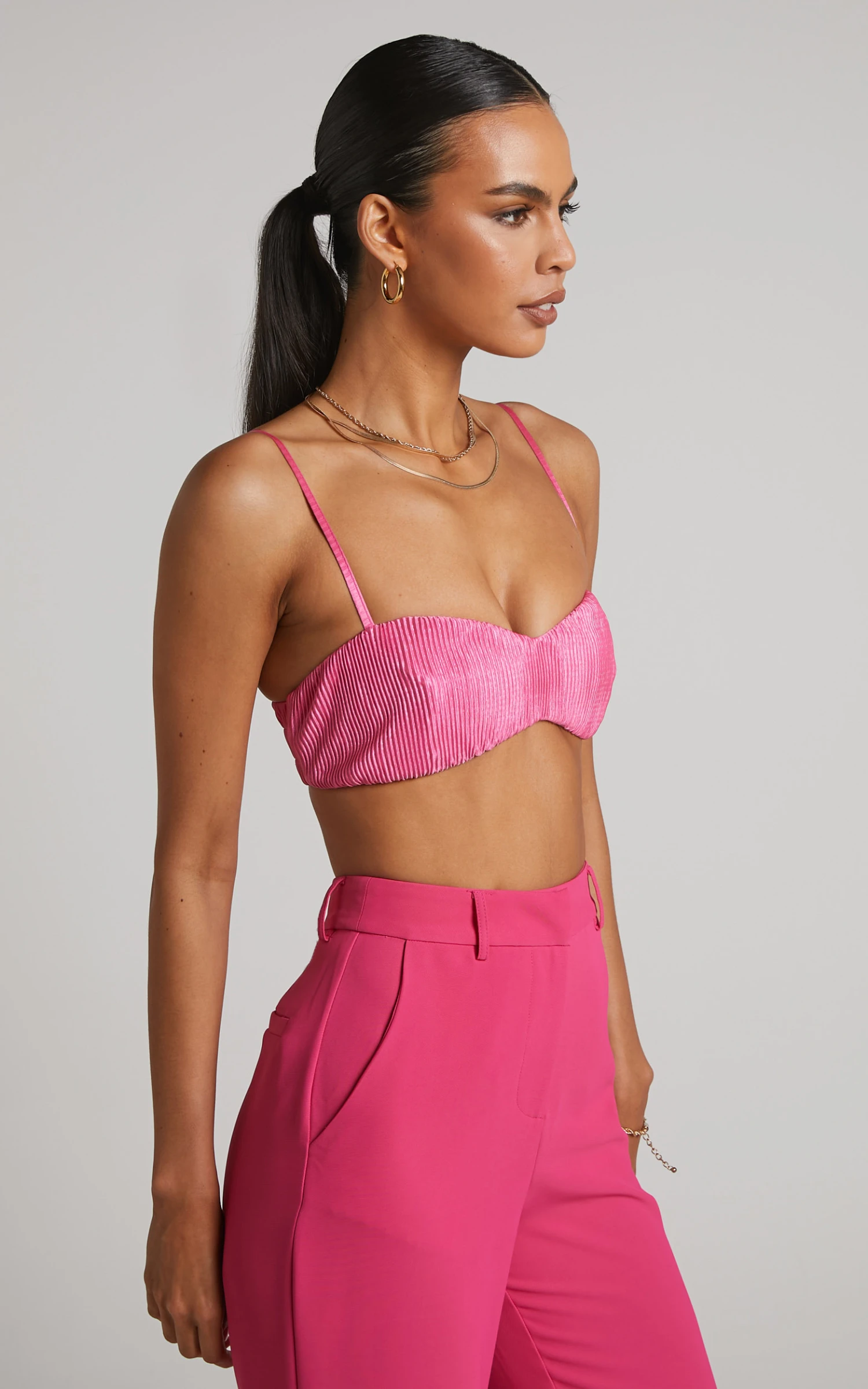 Showpo Beca Bralette - Plisse Sweetheart Bralette In Hot Pink 4 Showpo Beca Bralette - Plisse Sweetheart Bralette In Hot Pink - Image 4