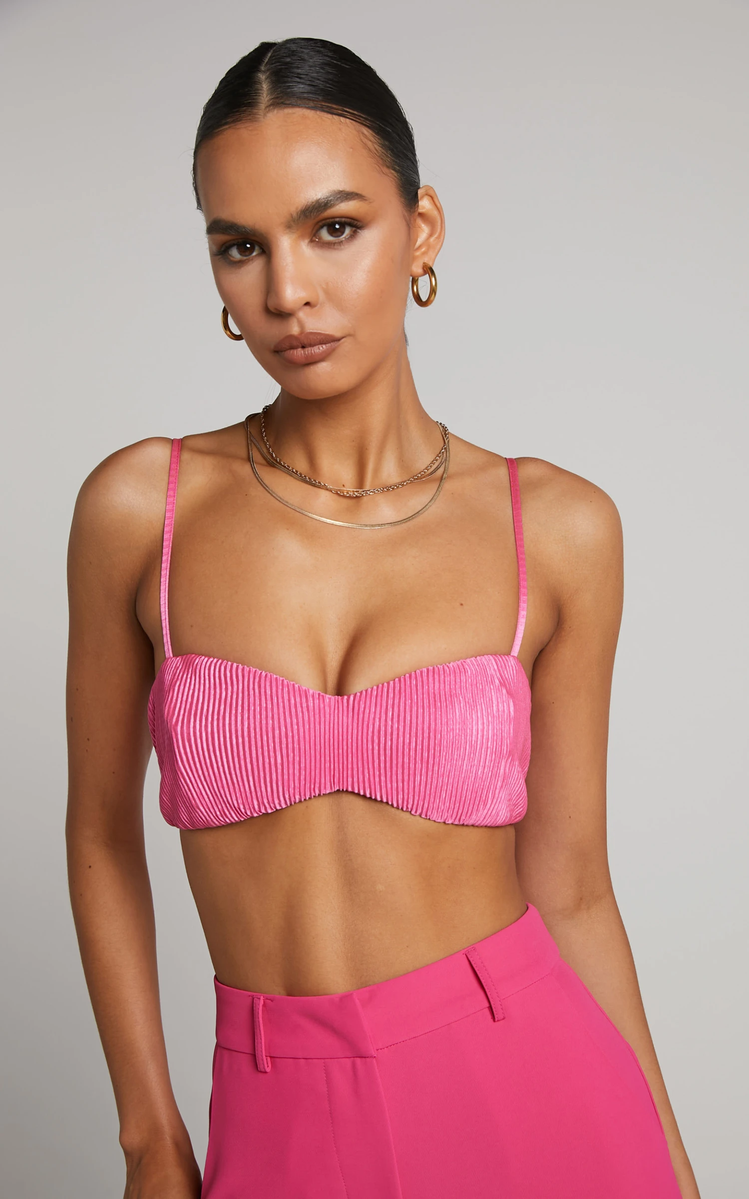 Showpo Beca Bralette - Plisse Sweetheart Bralette In Hot Pink 2 Showpo Beca Bralette - Plisse Sweetheart Bralette In Hot Pink - Image 2