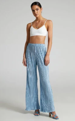 Showpo Beca High Waisted Plisse Flared Pants In Cornflower 10 Showpo Beca High Waisted Plisse Flared Pants In Cornflower -Showpo Women's Clothing Store Beca Plisse Flared Pants in Cornflower 2528SB21070024102529 2