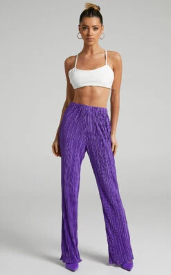 Showpo Beca High Waisted Plisse Flared Pants In Purple 9 Showpo Beca High Waisted Plisse Flared Pants In Purple -Showpo Women's Clothing Store Beca Plisse Flared Pants in Purple 2528SB21070024112529 2
