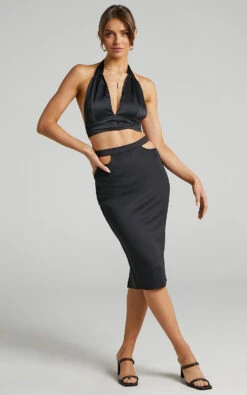 Showpo Bevin Waist Cutout Midi Skirt In Black 12 Showpo Bevin Waist Cutout Midi Skirt In Black -Showpo Women's Clothing Store Bevin Waist Cutout Midi Skirt in Black 2528SB21050006012529 3