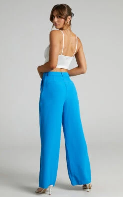 Showpo Bonnie High Waisted Tailored Wide Leg Pants In Blue 18 Showpo Bonnie High Waisted Tailored Wide Leg Pants In Blue -Showpo Women's Clothing Store Bonnie Pants in Blue 2528SB21080028012529 13