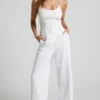Showpo Bonnie High Waisted Tailored Wide Leg Pants In White