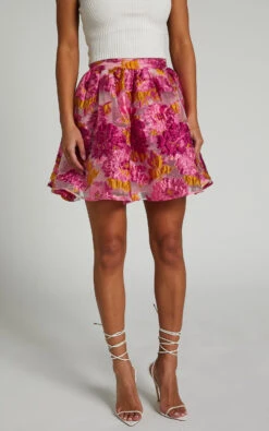 Showpo Brailey Full Mini Skirt In Pink Jacquard 10 Showpo Brailey Full Mini Skirt In Pink Jacquard -Showpo Women's Clothing Store Brailey Full Mini Skirt in Pink Jacquard