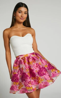 Showpo Brailey Full Mini Skirt In Pink Jacquard 11 Showpo Brailey Full Mini Skirt In Pink Jacquard -Showpo Women's Clothing Store Brailey Full Mini Skirt in Pink Jacquard 3