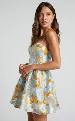 Showpo Brailey Mini Dress - Sweetheart Bustier Dress In Blue Jacquard 13 Showpo Brailey Mini Dress - Sweetheart Bustier Dress In Blue Jacquard -Showpo Women's Clothing Store Brailey Mini Dress Sweetheart Bustier Dress in Blue Jacquard 3