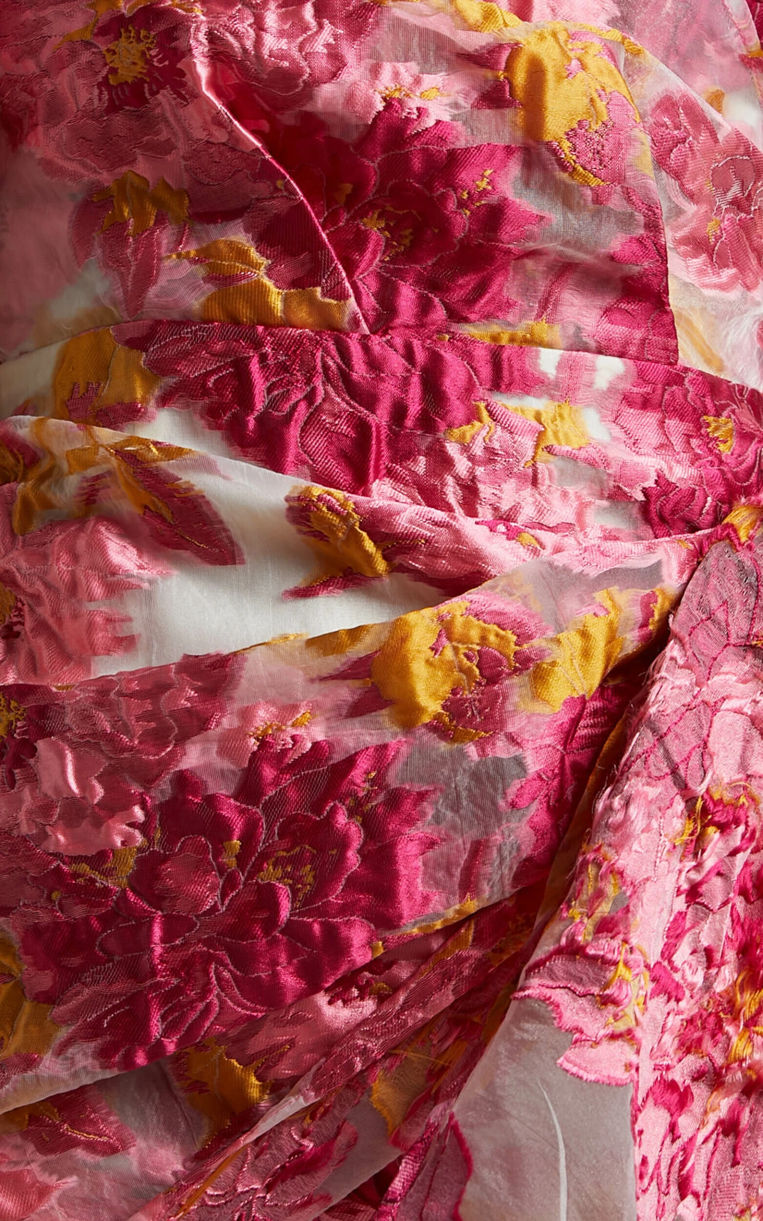 Showpo Brailey Mini Dress - One Shoulder Puff Sleeve Dress In Pink Jacquard 9 Showpo Brailey Mini Dress - One Shoulder Puff Sleeve Dress In Pink Jacquard - Image 9